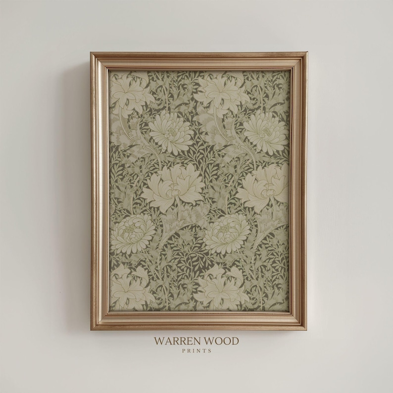 Sage Green Wall Art, Vintage Floral Print, Rustic Botanical Artwork, Printable Green Flower Poster, Calming Nature Decor for Bedroom image 10