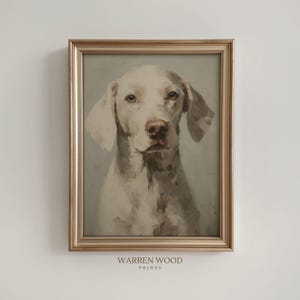 Hungarian Vizsla Print, Vintage Dog Portrait Wall Art, Neutral Rustic Pet Decor, Beige Countryside Illustration, Vizsla Lovers Gift