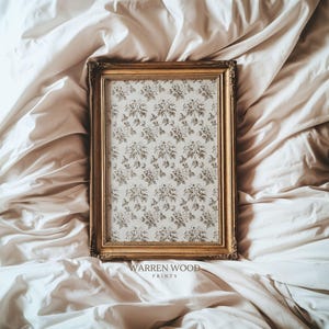 Vintage Brown & Cream Floral Print, Rustic Botanical Wall Art, Neutral Antique Flower Pattern, Classic Farmhouse Decor, Digital Download