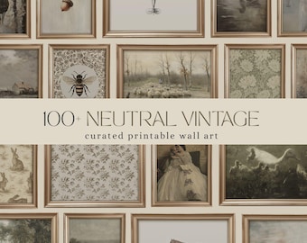 100+ Neutral Vintage Wall Art Bundle, Rustic Beige Print Set, Soft Minimal Art Collection, Antique Pastel Gallery Prints, Beige Gallery Wall