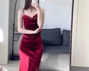 Vintage Velvet Dress, Bodycon Dress, Prom Cocktail Dress, Party Dress, Pencil Dress, Midi Velvet Dress, Evening Dress, Wedding Guest Dress