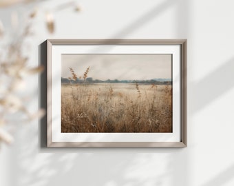 Printable Wildflower field Oil Painting | Rustic Countryside Landscape Art | Wildflower Print | Vintage Spring Wall Art|Art Digital Download