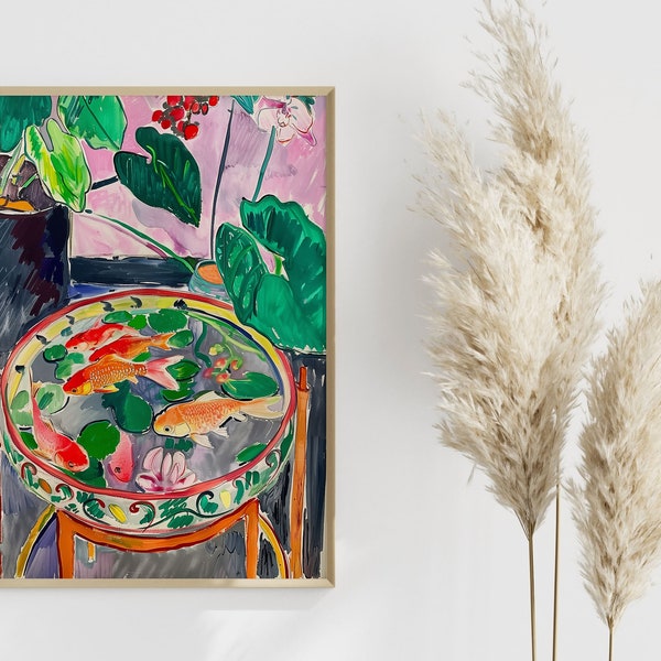 Printable Abstract Wall Art | Goldfish Fauvism Painting | Modern Colorful Art Print | Printable Wall Art | Digital Download