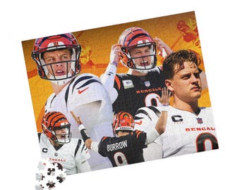 Układanka Joe Burrow Cincinnati Bengals, prezent dla kibica futbolu amerykańskiego