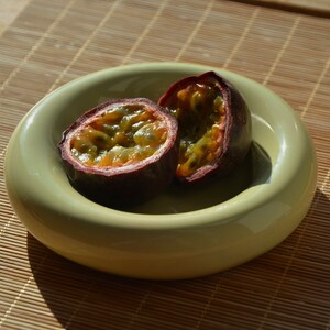 handmade ceramic mini chunky plate / ashtray / palo Santo plate in buttery yellow color image 3