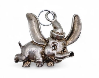 Vintage Sterling Silver Charm - Walt Disney Silver Dumbo