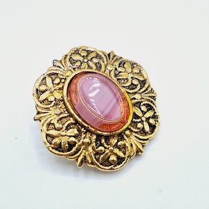 Flower Pink Cabochon Scarf Ring