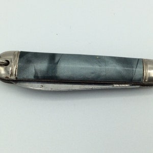 Small Mother of Pearl Blue Pocket Knife