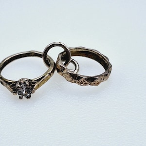 Vintage Sterling Silver Charm - Engagement and Wedding Ring