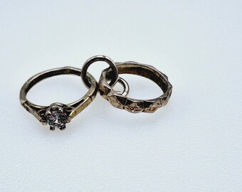 Vintage Sterling Silver Charm - Engagement and Wedding Ring