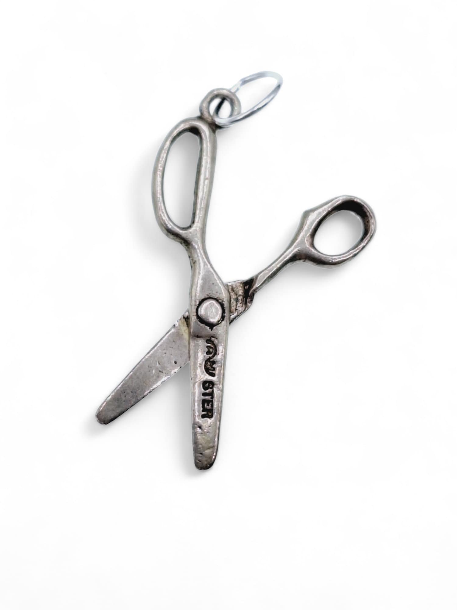 NUVO Vintage Sterling Silver Charm - Tailors Moving Scissors