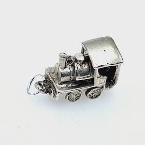 Vintage Sterling Silver Charm - Opening Steam Engine Train