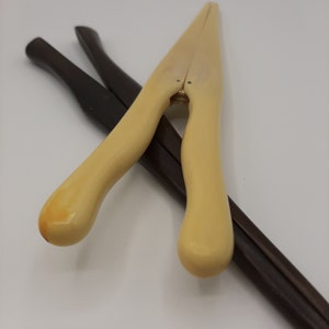 Paar Vintage Handschuh-Dehner - Ebenholz und Knochen - Vintage