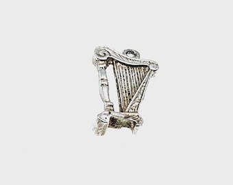Vintage Sterling Silver Charm - Irish Harp