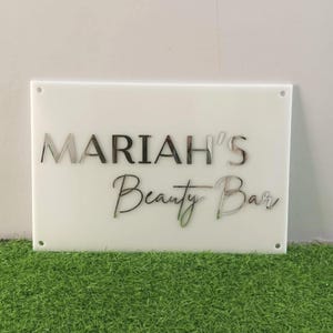 Frosted Acrylic 3D Silver Lettering Business Logo Sign, Office Door Sign, Office Decor Wall Sign, Custom Plaque Signs for Your Brand