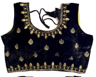 Traditional Look designer blouse, wedding party wear blouse, ethnic velvet blouse, embroidery work blouse for gift AM-P