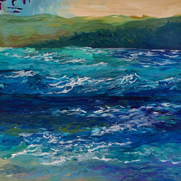 Peinture zen paysage d'océan