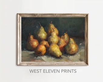 Digital Print | Countryside Timeless Ripe Pears | Juicy Classic Tableau | W11_210