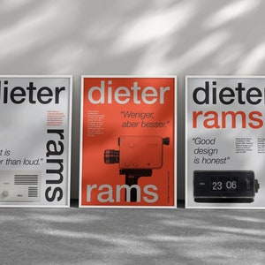 3 Typographic Posters Package about the designer Dieter Rams