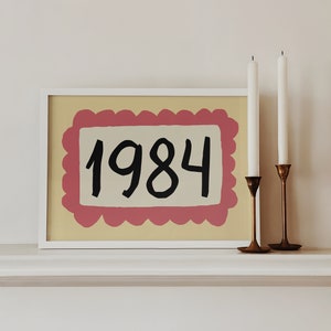 Impresión de 40 cumpleaños, regalo de cumpleaños, regalo de 1984, regalo de cumpleaños personalizado, arte mural moderno
