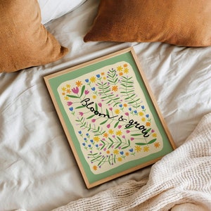 Bloom and Grow Floral Print: Eco-Friendly Giclee Wall Art