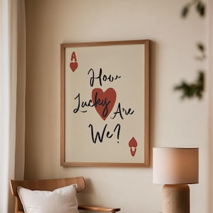 Print speelkaartpaar – romantisch jubileumcadeau 'How Lucky Are We'