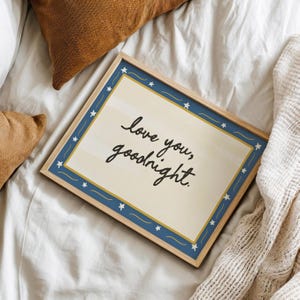 Stampa "Ti amo buonanotte" - decorazione da parete per camera da letto - regalo per lei - stampa per camera da letto - decorazione per la cameretta dei bambini