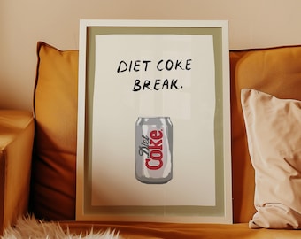 Diet Coke Print: Funny Kitchen Wall Art, Soda Lover Gift