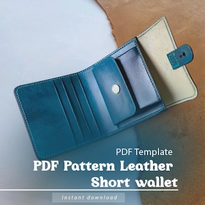 Patrón en PDF de billetera de cuero plegable para mujer, plantilla de trabajo en cuero para billetera de bricolaje, patrón de billetera de cuero para tarjeta de efectivo, regalo de Navidad hecho a mano