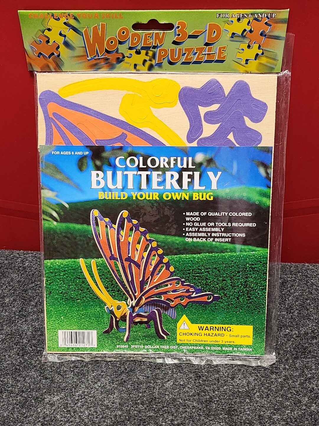 Colorful Butterfly 3D Wood Puzzle NOS Sealed Package Kids Toy Old Store ...