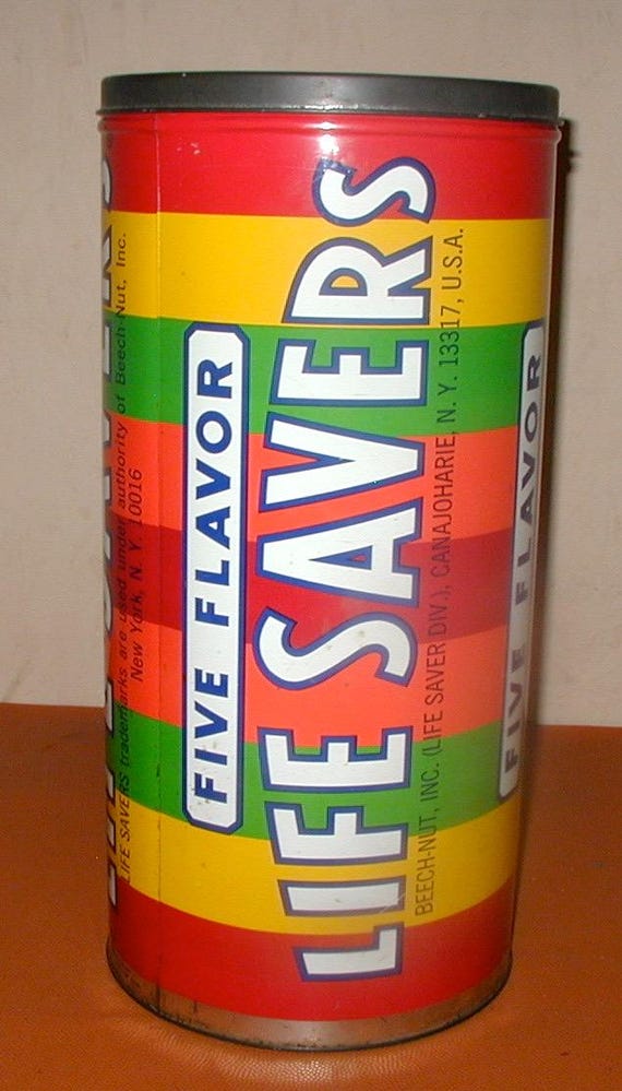 Life Savers Vintage Tin Bank Advertising Collectible Store Display