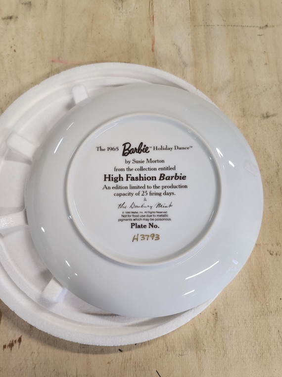 High Fashion Barbie Collector Plate Danbury Mint 1965 Holiday