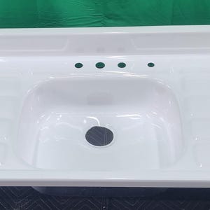 vintage Kitchen Sink professionally refinished farm house victorian drainboard stamped steel