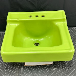Fresh Green Bathroom Wall Mount Ceramic Sink Vintage Original