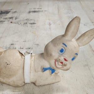 rubber squeaky rabbit toy vintage kids easter holiday