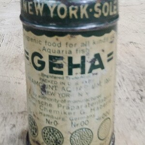 GEHA tin can vintage advertising collectible