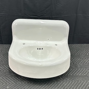 White Cast Iron Bathroom Sink wall mount style professionally refinished
