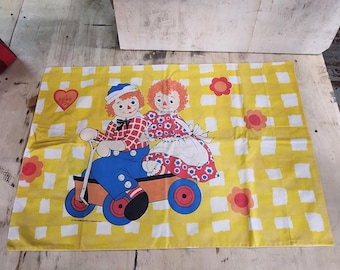 Raggedy Ann and Andy sheet and pillow case vintage original kids cartoon