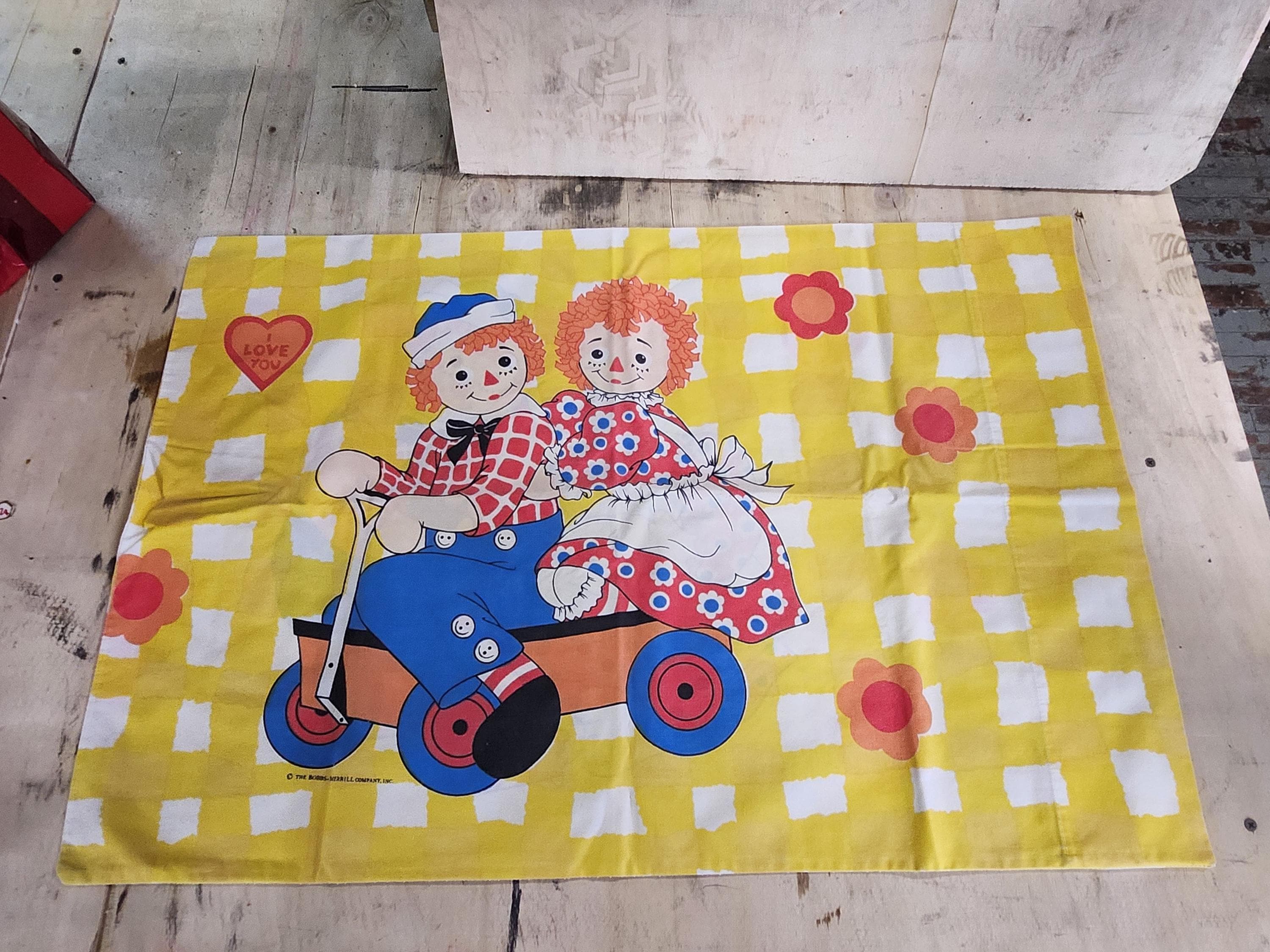 Raggedy Ann and Andy Sheet and Pillow Case Vintage Original Kids