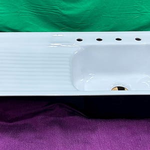 Cast Iron Drop In Kitchen Sink LH Drainboard single basin Professionally Refinished