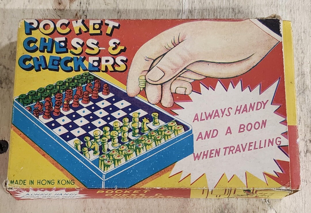 Pocket Chess and Checkers Toy NOS Never Used Original Box Vintage - Etsy