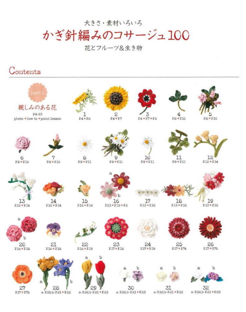 CRC222 Japanese Pattern eBook 100 Flower Corsage Patterns Second Edition Crafting Collection for Clothes, Hats & Gifts image 2