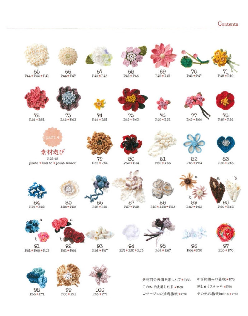 CRC222 Japanese Pattern eBook 100 Flower Corsage Patterns Second Edition Crafting Collection for Clothes, Hats & Gifts image 4