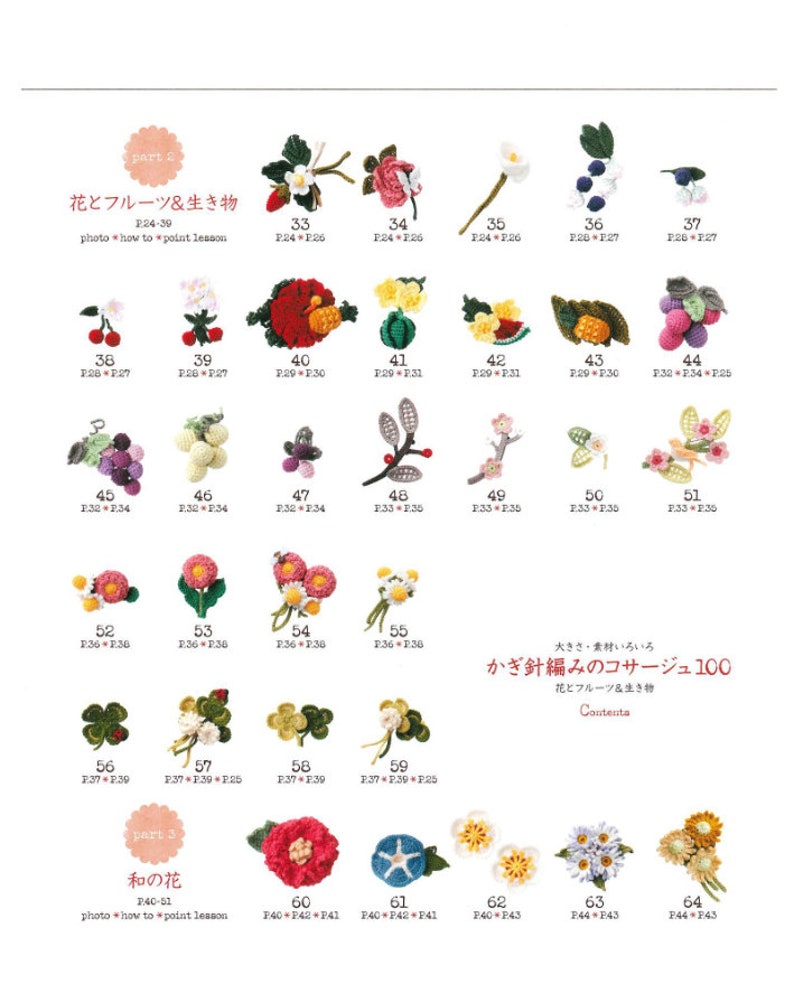 CRC222 Japanese Pattern eBook 100 Flower Corsage Patterns Second Edition Crafting Collection for Clothes, Hats & Gifts image 3