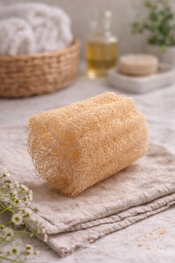1x Handgemachter Luffa Schwamm – natürlich, plastikfrei & nachhaltig