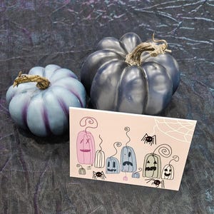 Cartão de felicitações de Halloween Jack-O-Lantern - Assustador - Assustador - Fofo - Cartão em branco - Papelaria - Cartão de notas - Escrita de cartas - Outono - Abóboras
