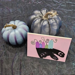 Cartão de Halloween Jack-o-lantern - Cartão de anotações - Papelaria - Abóbora - Abóboras - Assustador - Assustador - Escrita de cartas - Cartão em branco