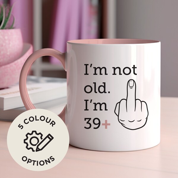 30th, 40th, 50th, 60th ,70th Birthday Mug Plus 1 Funny Offensive Rude Gesture Middle Finger Joke Adult Gift