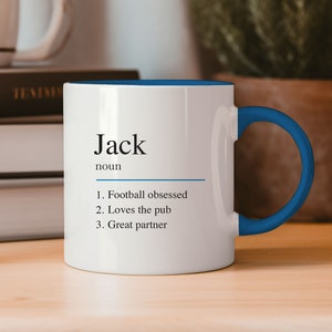 Personalised Name Definition Mug Blue Gifts Ideas Presents For Mum Dad Birthday Christmas Mothers Fathers Day Work Mate Friend Family zdjęcie 6