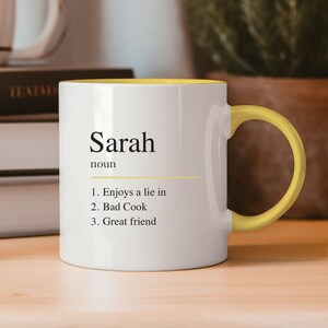 Personalised Name Definition Mug Blue Gifts Ideas Presents For Mum Dad Birthday Christmas Mothers Fathers Day Work Mate Friend Family zdjęcie 5